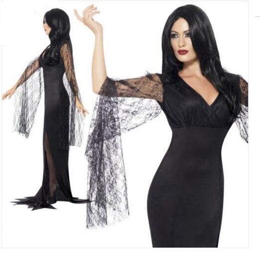 F1815 Ladies Black Immortal Soul Witch Halloween Fancy Dress Costume